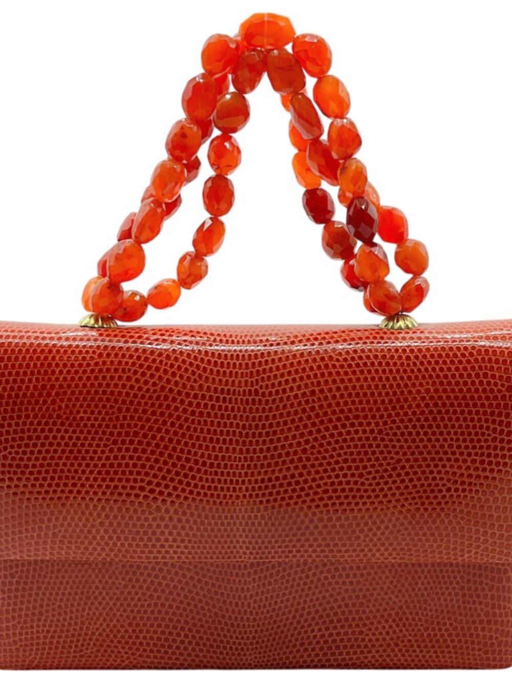 Darby Scott Orange Lizard Necklace Bag